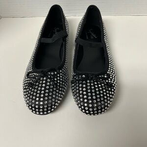 Seychelles Brenda Wides Bling Rhinestone Black Mary Jane Ballet Flats 7.5W